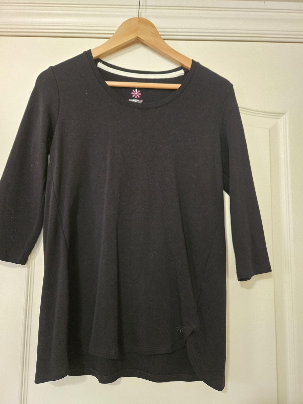 Isaac Mizrahi Black Scoop Neck 3/4 Sleeve Tunic Soft Layering
